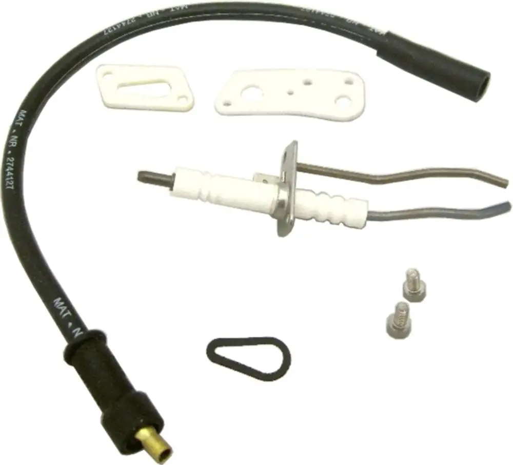 Zündelektrode von Wolf, bestehend aus Kabel, Elektrodenhalter und Montagezubehör, geeignet für den Einsatz in entsprechenden Heizgeräten.